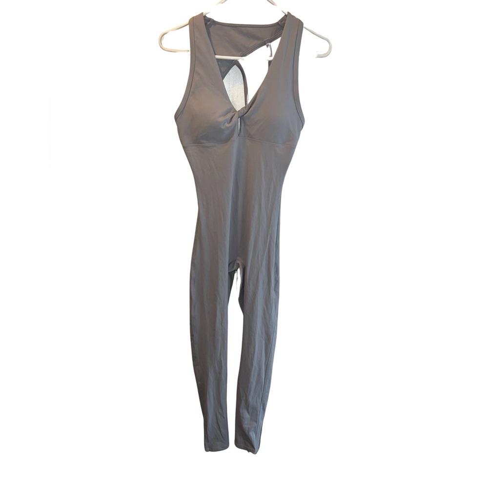 Workout Gray Scrunched Booty One Piece